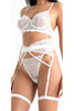 Lace Garter Set White