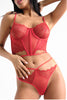 Lace Bralet Set Red