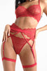Lace Garter Set Red