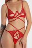Cross Strap Underwire Bralet Set Red
