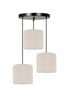3lü Krem Silindir Kumaş Abajur Sarkıt Avize Modern Dekoratif Tasarım