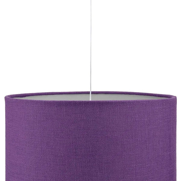 Sarkıt Avize, Mor Silindir Tekli, Beyaz Kablo, Yüksek Kalite Kumaş Dekoratif Tasarım 22x40