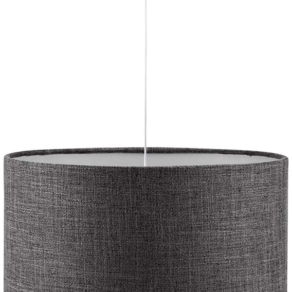 Sarkıt Avize, Antrasit Silindir Tekli, Beyaz Kablo, Yüksek Kalite Kumaş Dekoratif Tasarım 22x40