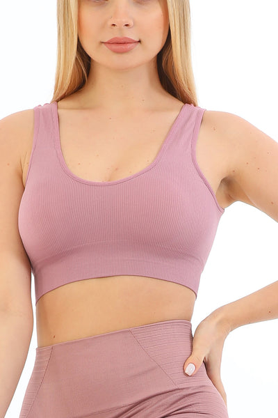 Gizli Destekli Seamless Fitilli Crop Top