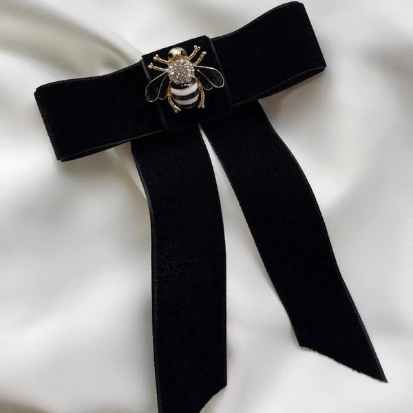 Tasarım Kalp Kadife Fiyonk Toka Arı