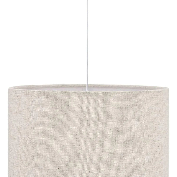 Sarkıt Avize, Krem Silindir Tekli, Beyaz Kablo, Yüksek Kalite Kumaş Dekoratif Tasarım 22x40