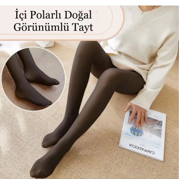 Women's Winter Flesh Color Quality Plush Thermal Tights Socks