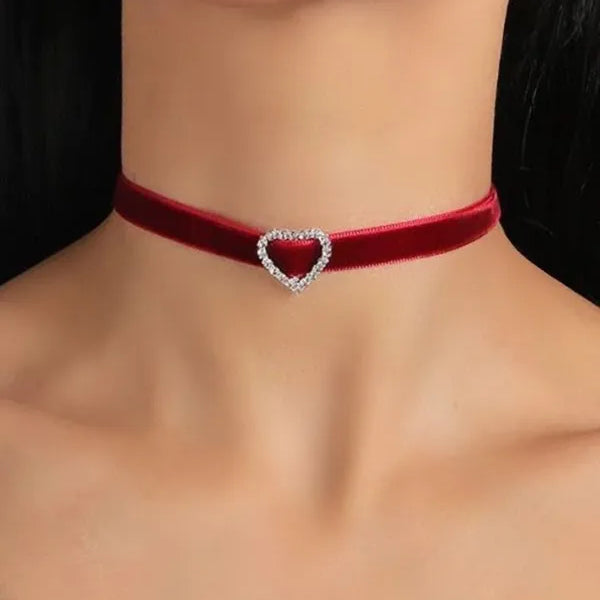 Heart Stone Choker Heart Necklace