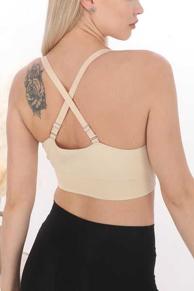 Çapraz Fitilli Askılı Crop Top Siyah