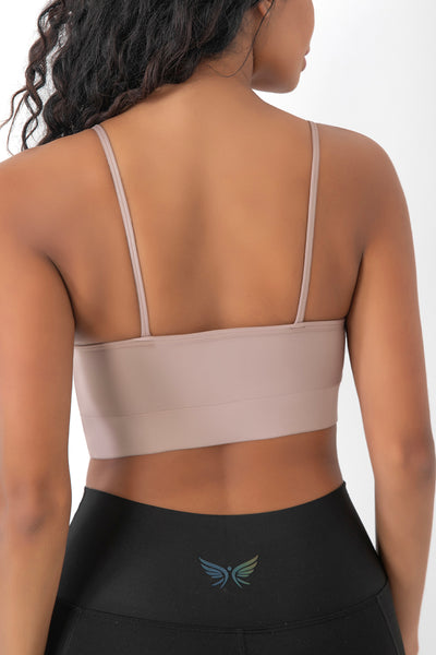 Önü Çapraz Askılı Crop Top Vizon