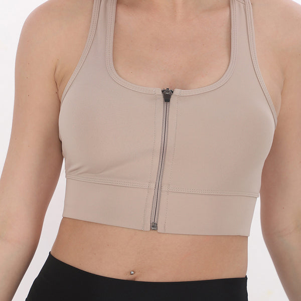Zippered Sports Crop Top Ten