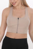 Zippered Sports Crop Top Ten