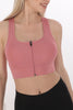 Zippered Sports Crop Top Pink