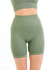 Seamless Corset Biker Leggings Green