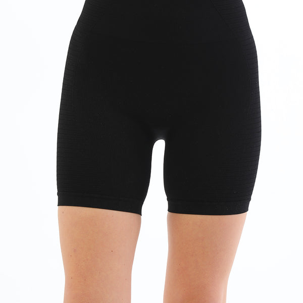 Seamless Corset Biker Leggings Black