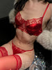 Satin Lace Detailed Red Set_ll_7028