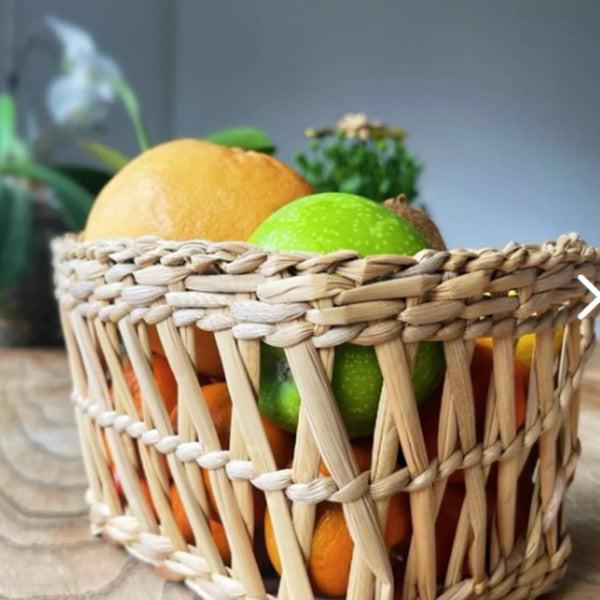 Hasır Meyvelik, Ekmeklik, 2' li Çok Amaçlı Günlük Rutin Kullanım Sepeti Rattan