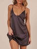 Elegant Short Satin Nightgown Gray