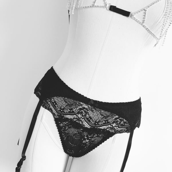 Katie Fantezi Jartiyerli Külot Siyah